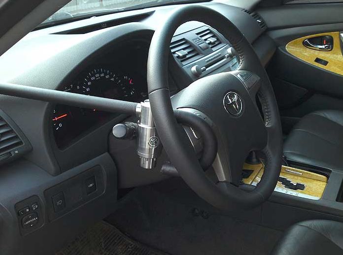 Steering Wheel Lock Anti-Theft Python on car 