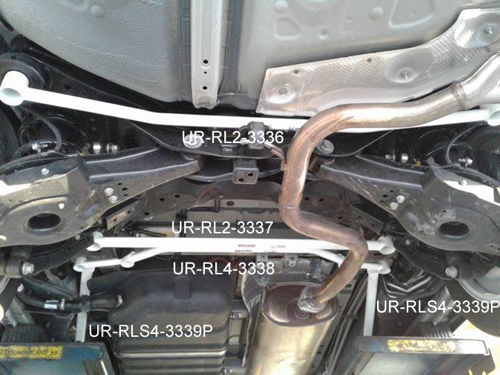 Rear Lower Bars from Ultra Racing for Toyota Alphard and Vellfire H30 (2WD) (2015-)